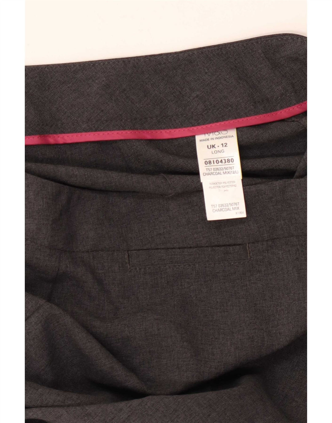 Pantaloni casual dritti da donna Marks & Spencer UK 12 Medium W30 L33 Grigio
