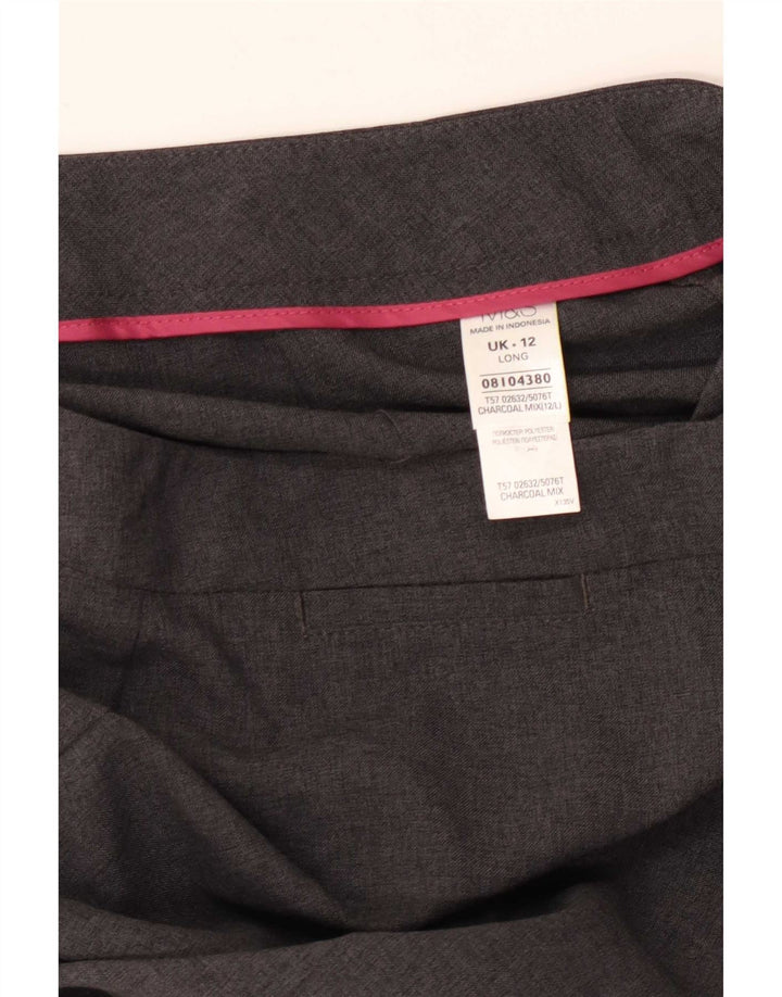 Pantaloni casual dritti da donna Marks & Spencer UK 12 Medium W30 L33 Grigio