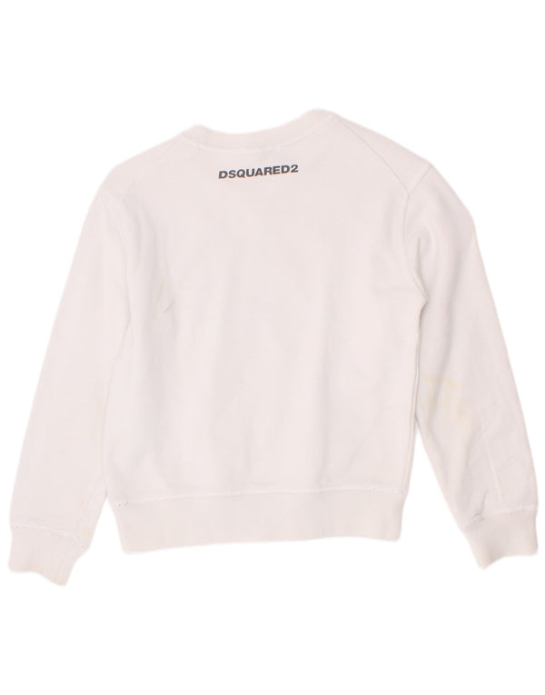 Felpa grafica per ragazze Dsquared2 5-6 anni in cotone bianco