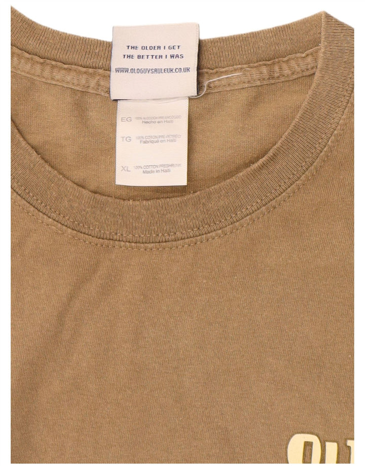 OLD GUYS RULE T-shirt grafica da uomo Top XL in cotone beige