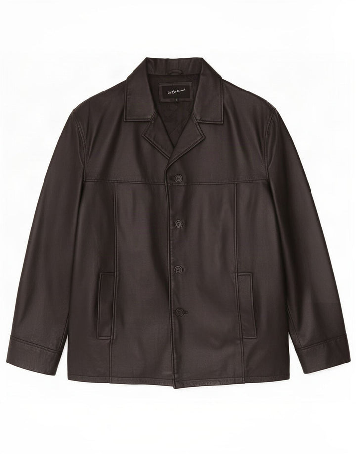 Giacca in pelle vintage da uomo UK 40 grande nera