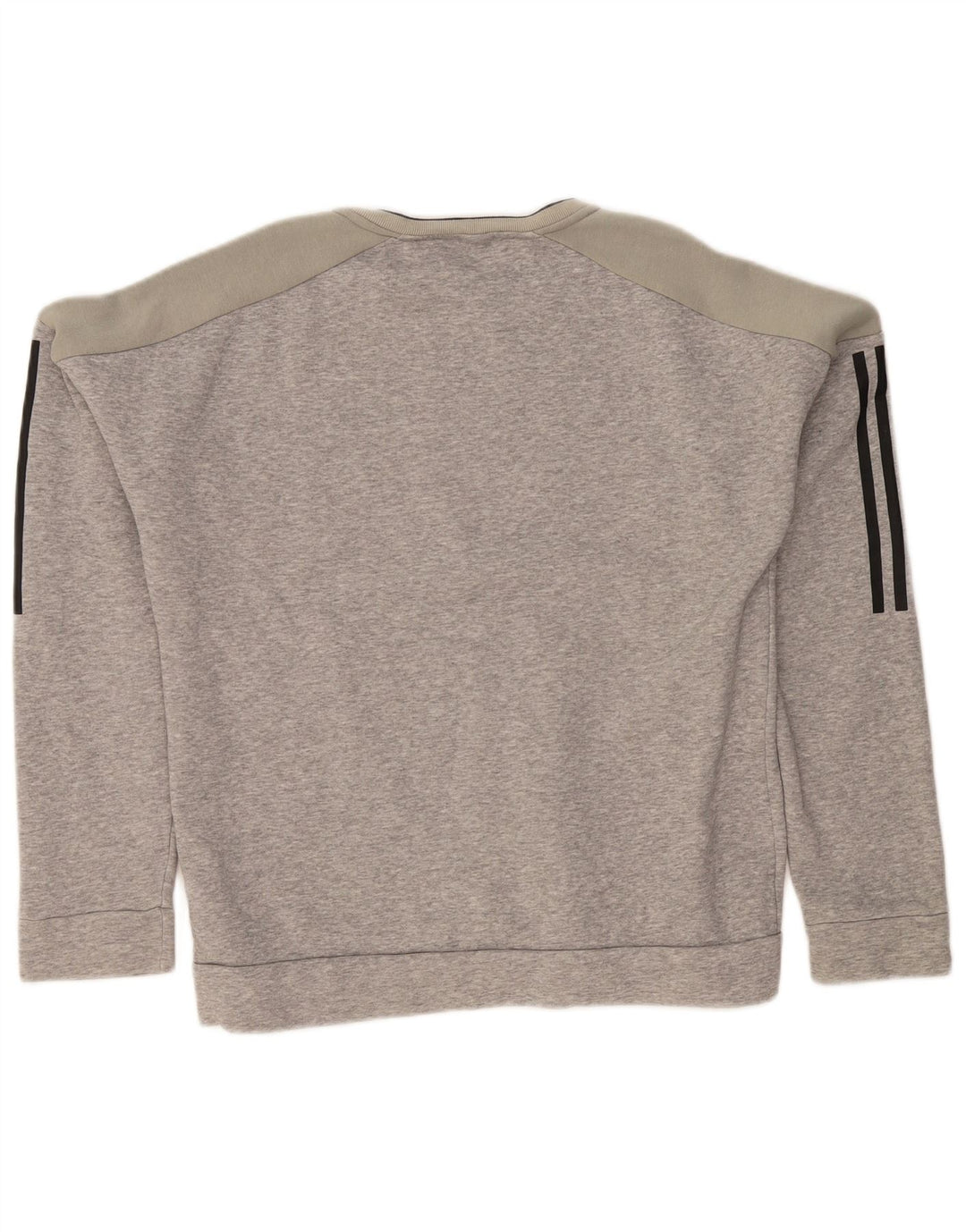 Felpa da uomo Adidas maglione piccolo grigio color block in cotone