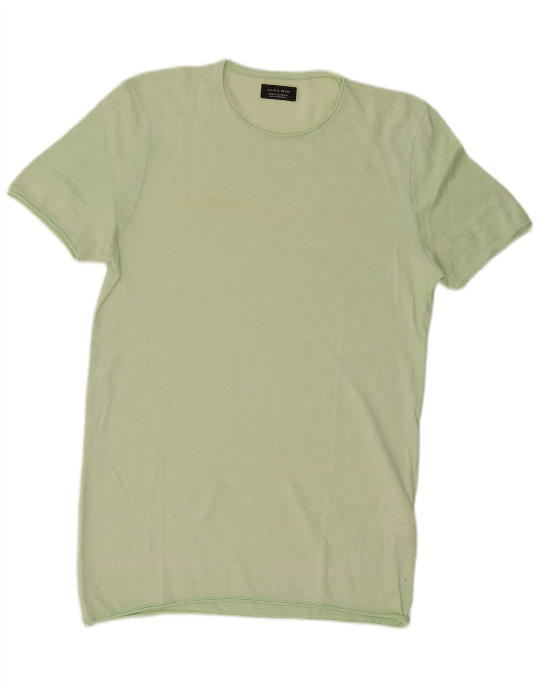 T-shirt Zara da uomo Top in cotone verde medio