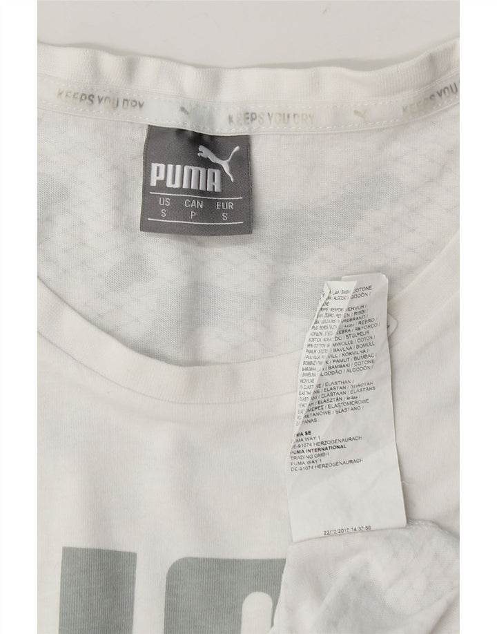 T-shirt grafica da uomo Puma Top Small in cotone mimetico bianco