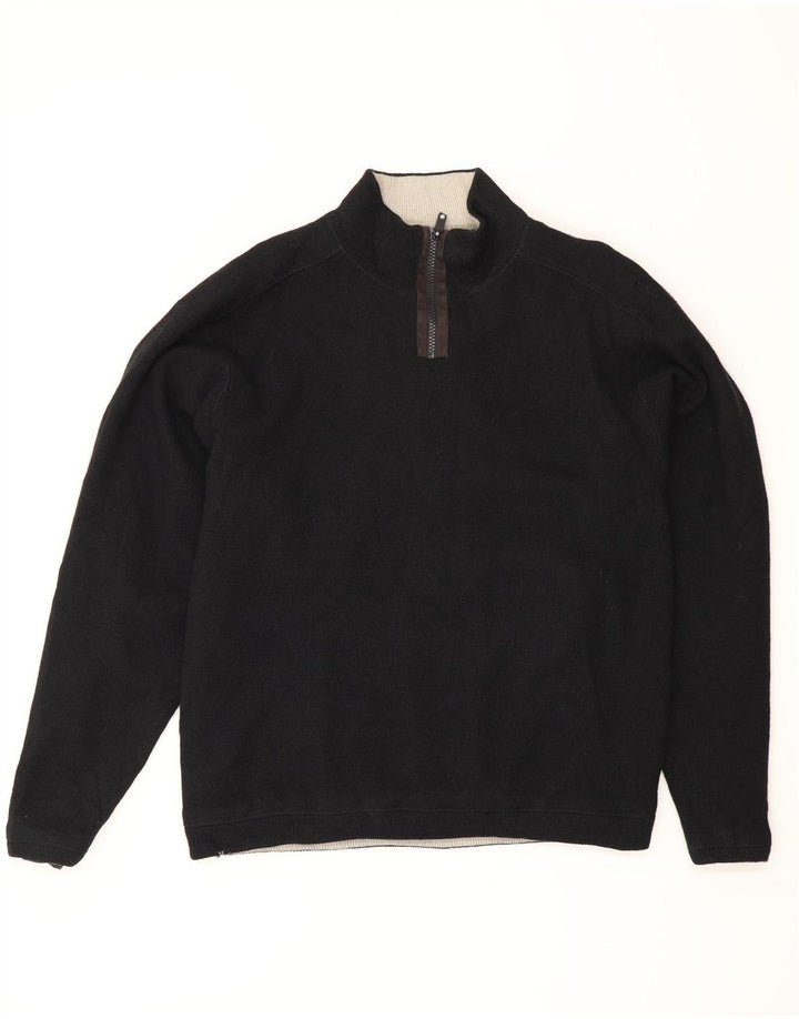 Maglione da uomo Marks & Spencer con zip e collo in acrilico nero medio
