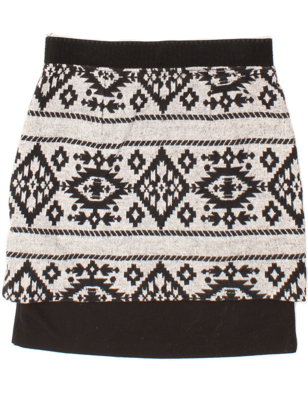 DESIGUAL Womens A-Line Skirt Medium W32  Grey Fair Isle Polyester Vintage Desigual and Second-Hand Desigual from Messina Hembry 