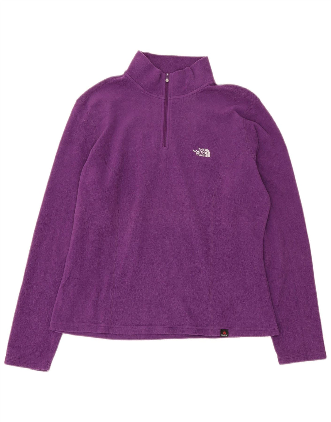 THE NORTH FACE Maglione in pile da donna con collo e zip UK 16 Grande poliestere viola