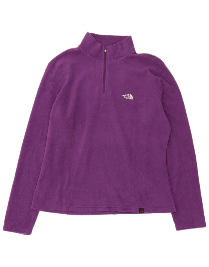 THE NORTH FACE Maglione in pile da donna con collo e zip UK 16 Grande poliestere viola