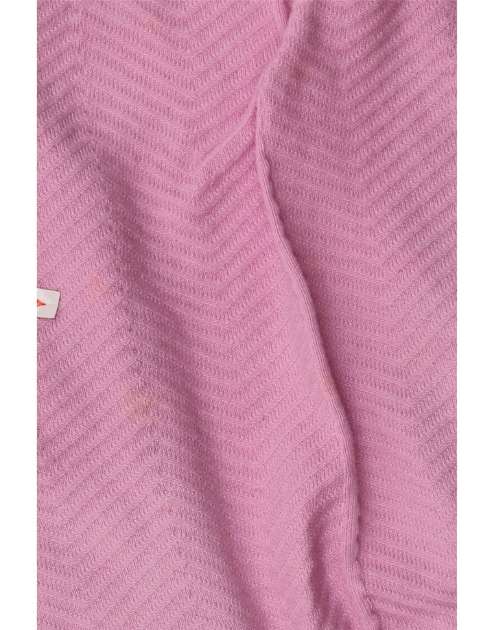 MARKS & SPENCER Maglione cardigan aperto da donna UK 10 Piccolo Chevron rosa