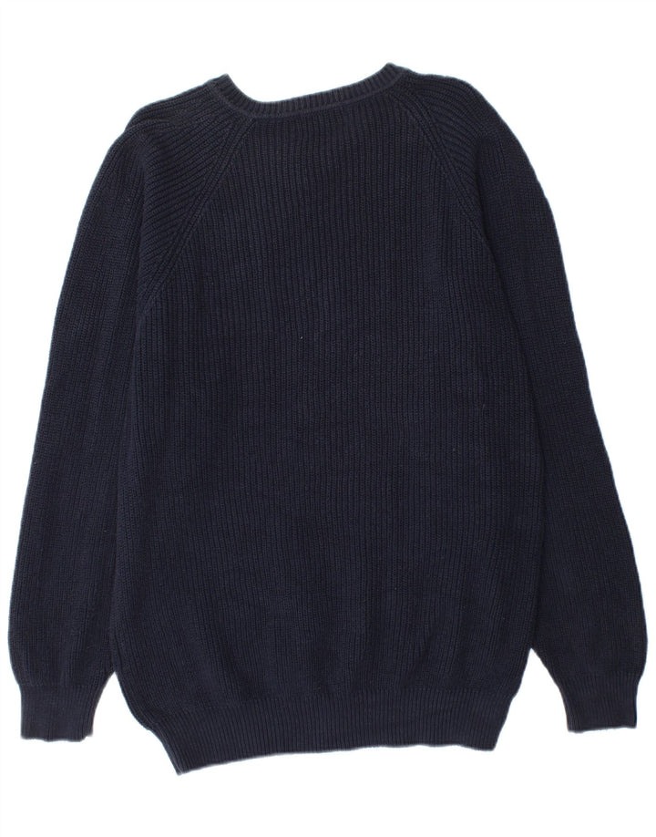 Maglione Kappa da uomo con scollo a V, cotone medio blu navy