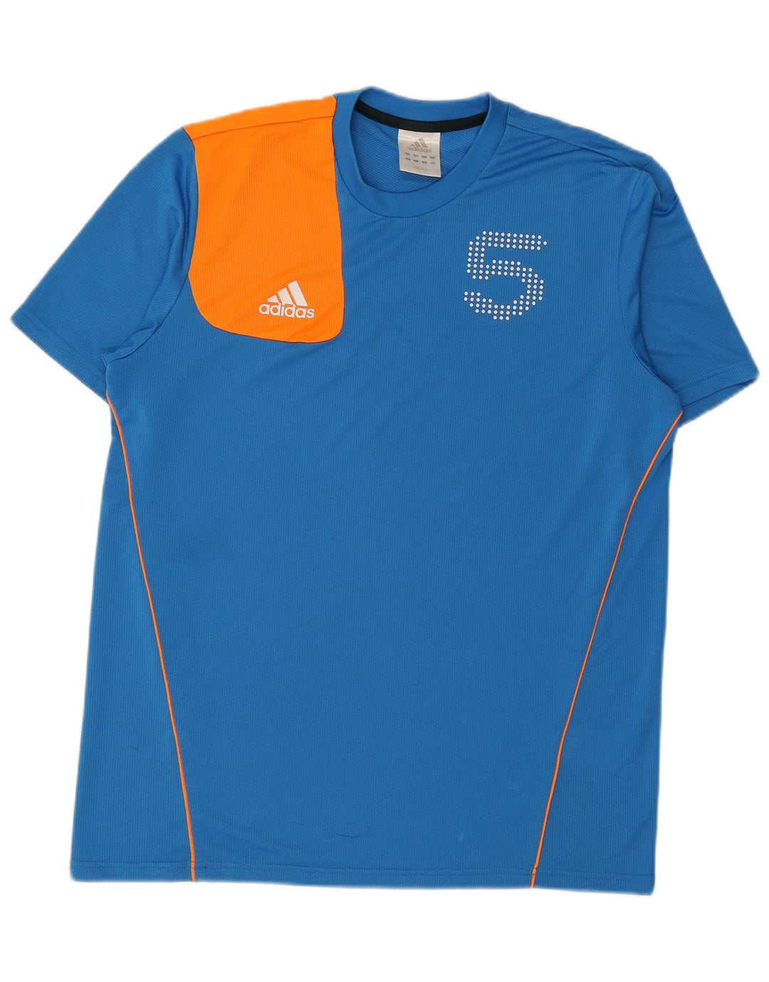 T-shirt grafica da uomo ADIDAS Top grande in poliestere color block blu