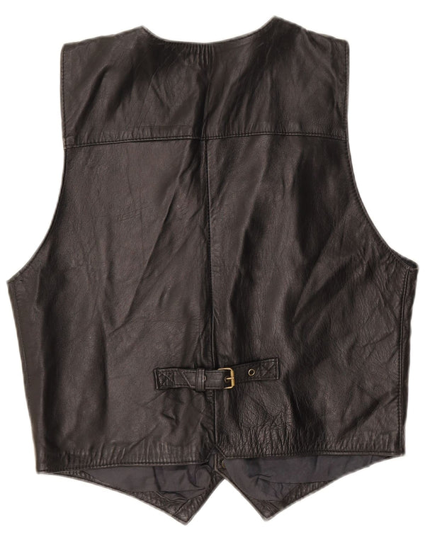 Jeanseria Del Corso Gilet in pelle da donna UK 18 XL Nero