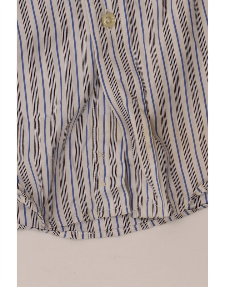 Camicia da uomo Ralph Lauren taglia 14 piccola in cotone a righe bianche