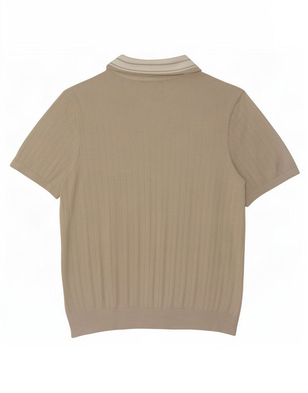 Marks & Spencer Maglione da uomo a maniche corte con collo a polo grande Beige