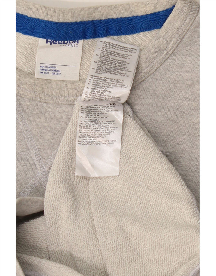 REEBOK Felpa con grafica da uomo Maglione piccolo in cotone color block grigio