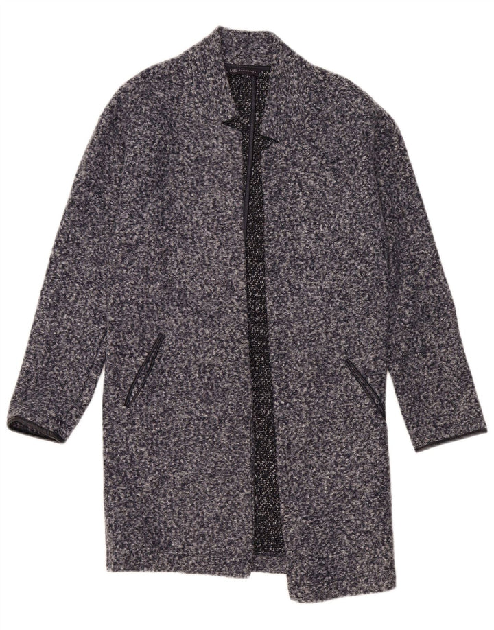 Soprabito aperto da donna Marks & Spencer UK 8 piccolo poliestere screziato blu navy