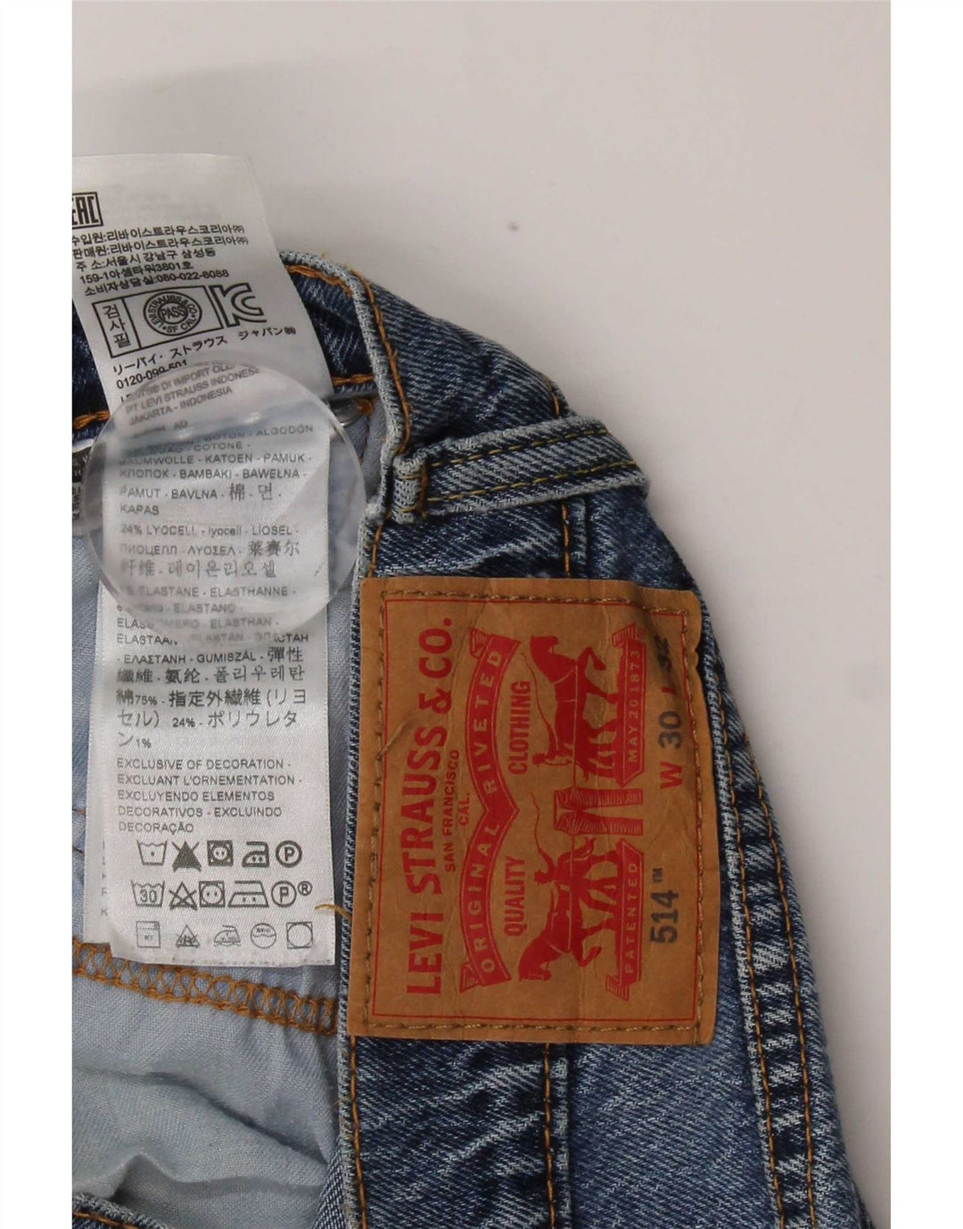 Levi's Uomo 514 Jeans dritti W30 L32 Cotone Blu