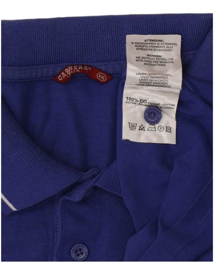 CARRERA Mens Polo Shirt 2XL Blue Cotton