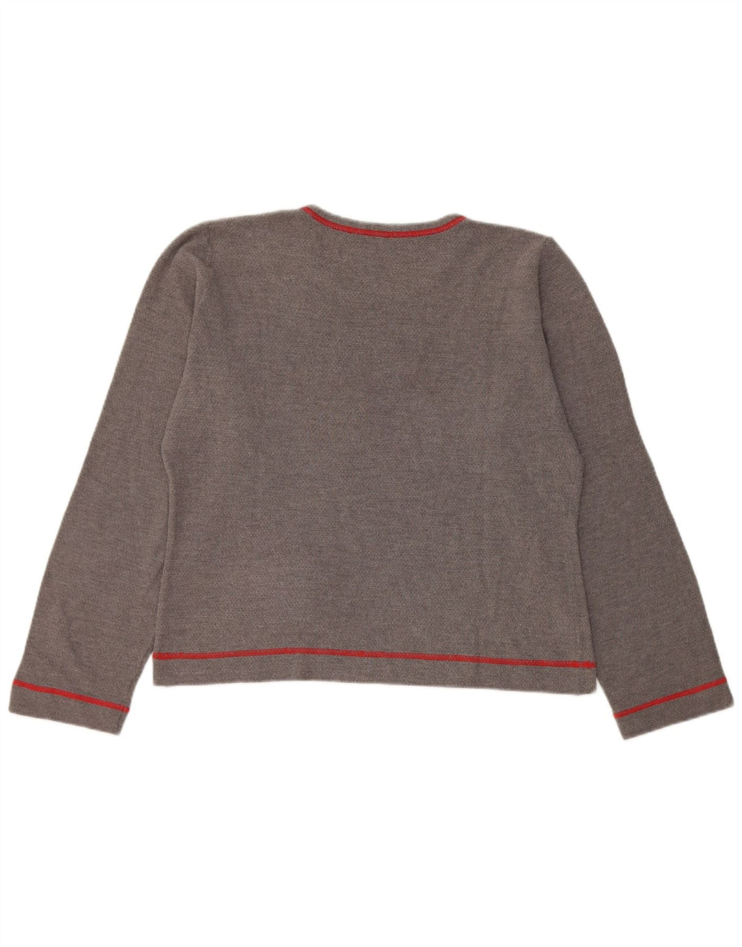 Top corto grafico da donna Fila manica lunga UK 16 grande grigio