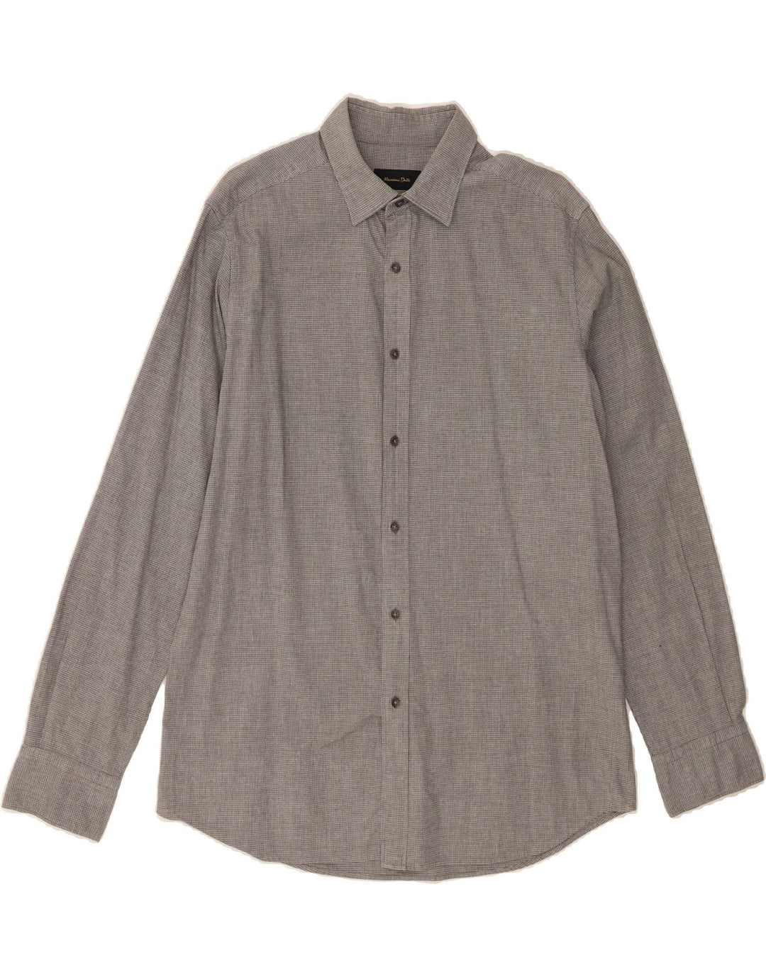 MASSIMO DUTTI Mens Shirt Medium Grey Houndstooth Vintage Massimo Dutti and Second-Hand Massimo Dutti from Messina Hembry 