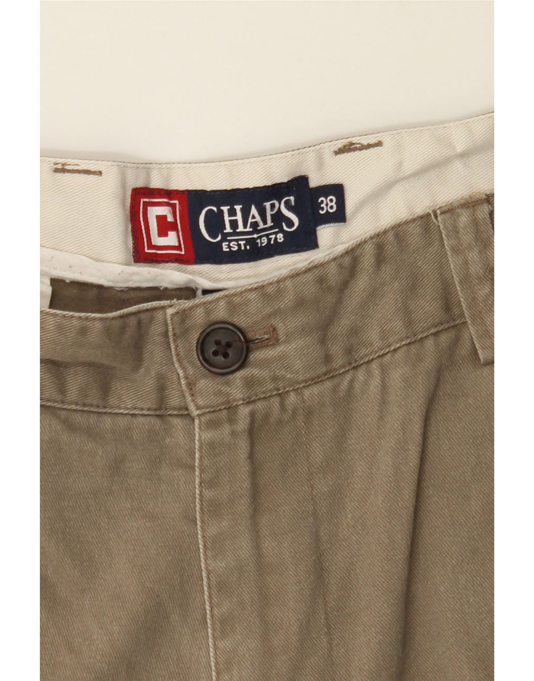 CHAPS Mens Chino Shorts W38 XL  Beige Cotton Vintage Chaps and Second-Hand Chaps from Messina Hembry 