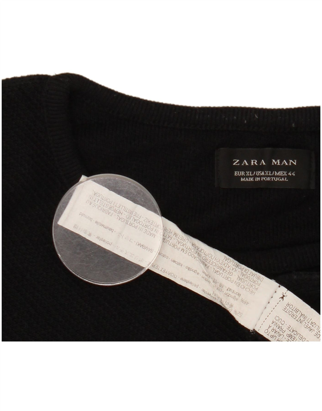 Maglione maglione girocollo da uomo Zara XL poliestere nero