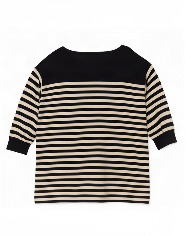Marks & Spencer Portafoglio da donna Top manica 3/4 UK 18 XL Blu navy a righe