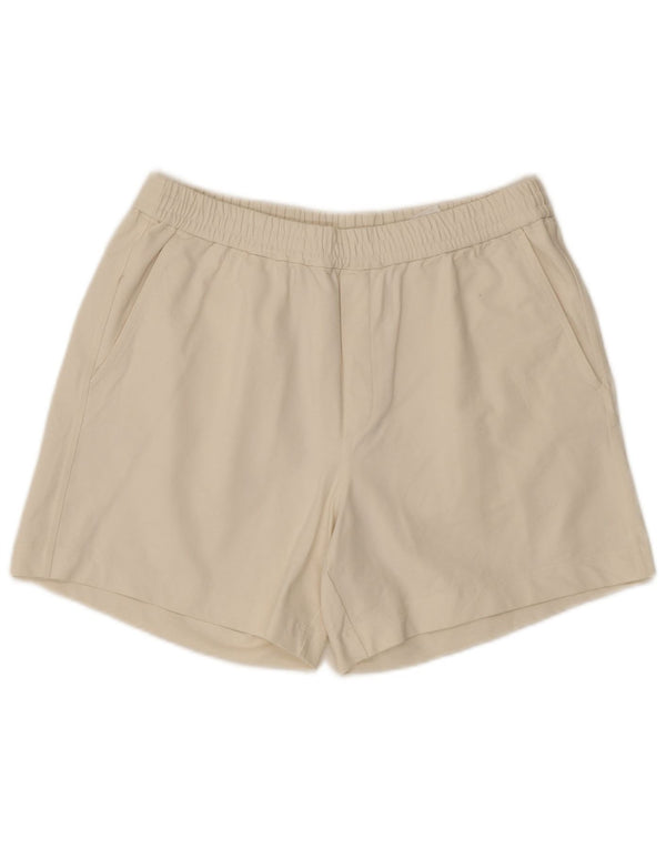 Pantaloncini sportivi Cos da donna vestibilità rilassata UK 14 cotone bianco sporco medio