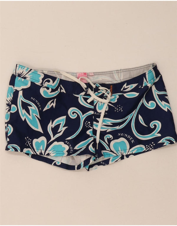 Pantaloncini da bagno da donna SUNDEK US 2 XS poliestere floreale blu navy