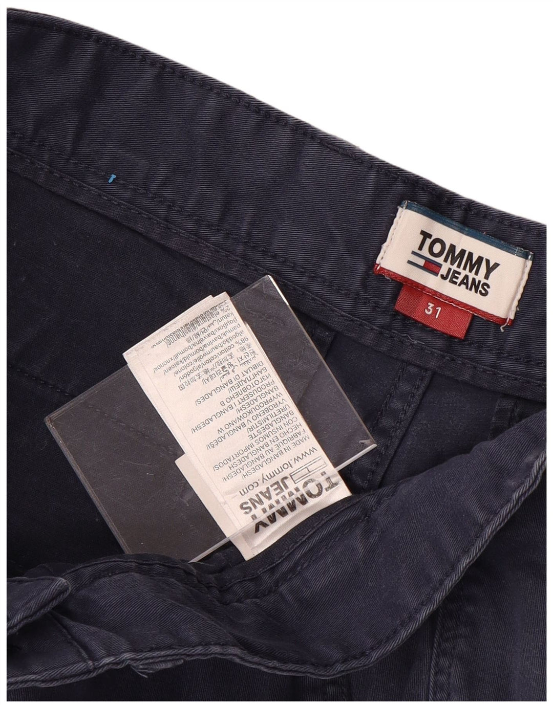 TOMMY HILFIGER Pantaloncini chino da uomo W31 cotone blu navy medio