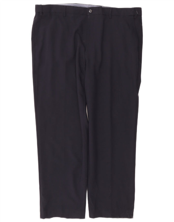 Pantaloni chino dritti regolari da uomo Marks & Spencer W42 L29 Blu Navy