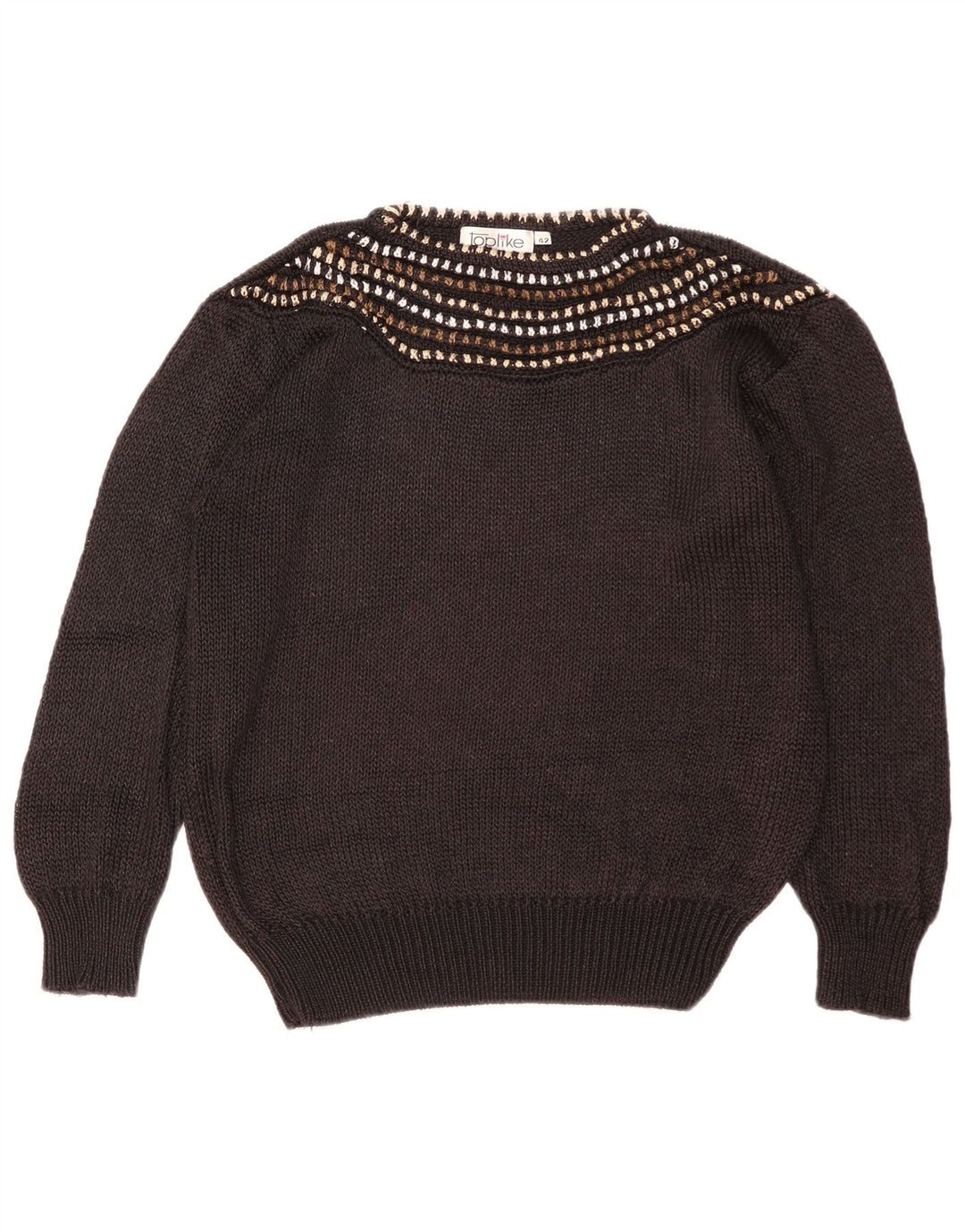 Maglione maglione con scollo a barca da donna Toplike IT 42 Marrone medio