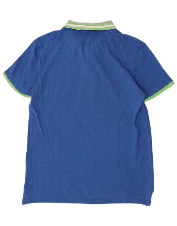 Polo grafica da uomo Champion grande in cotone color block blu