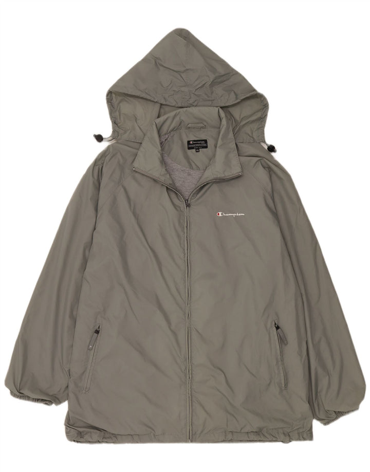 Giacca antipioggia con cappuccio da uomo Champion UK 44 2XL Grigia