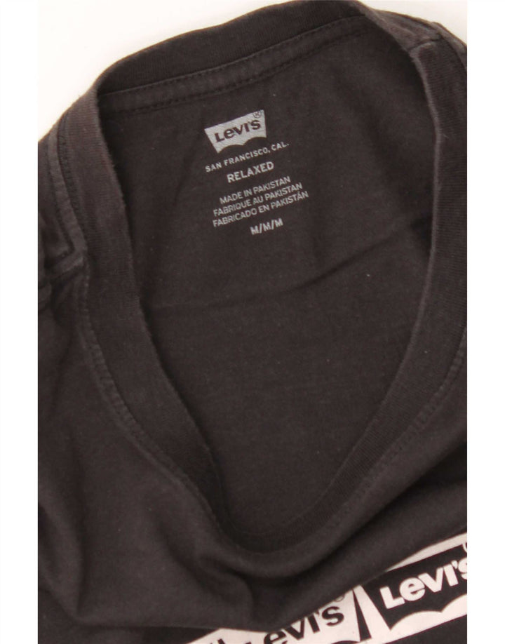 Levi's Uomo T-shirt grafica Larston Relaxed Fit Top in cotone nero medio