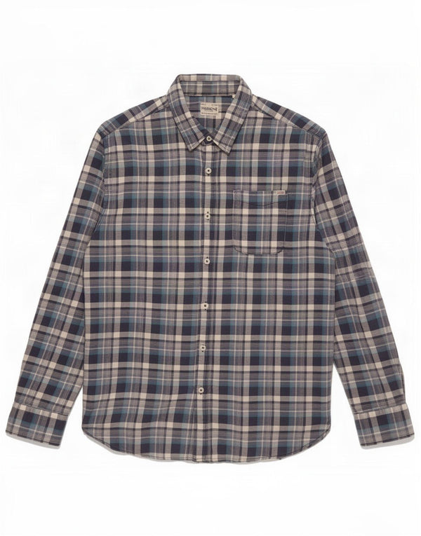 Camicia da uomo in flanella Jack & Jones 2XL cotone a quadri blu navy
