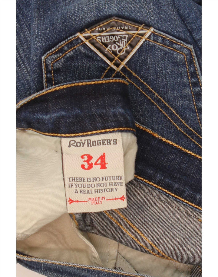 Jeans slim da uomo Roy Rogers W34 L32 cotone blu