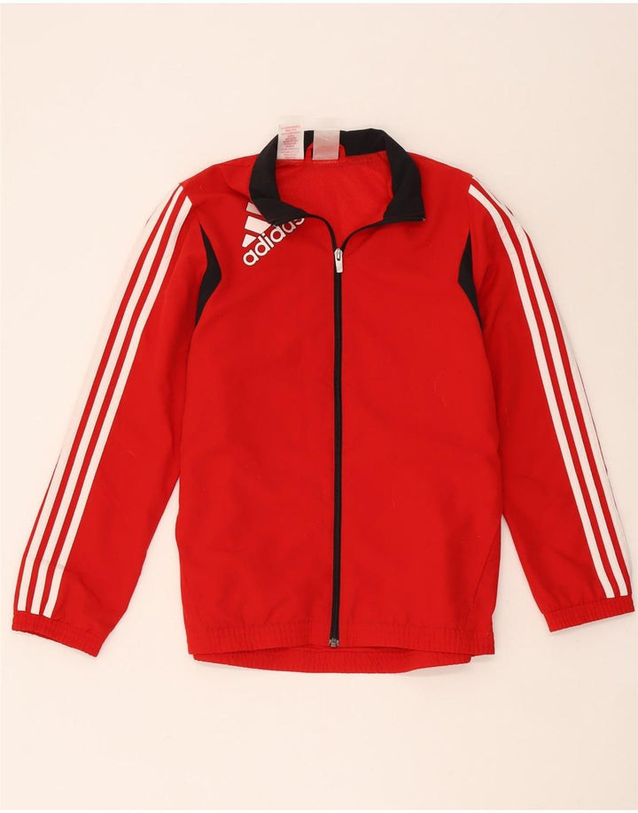 Giacca da ginnastica grafica da ragazzo Adidas 13-14 anni in poliestere rosso