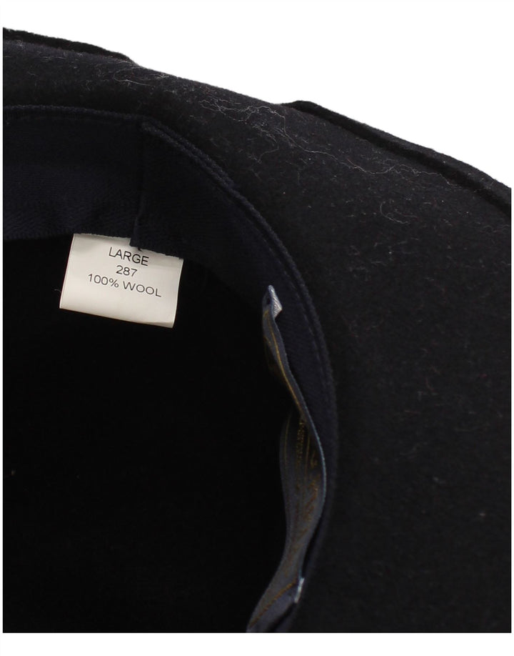 Cappello Fedora da uomo P.G.Field grande in lana blu navy