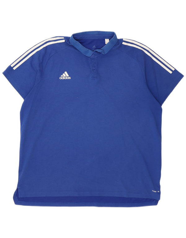 Polo Adidas Aeroready da uomo 3XL in cotone blu