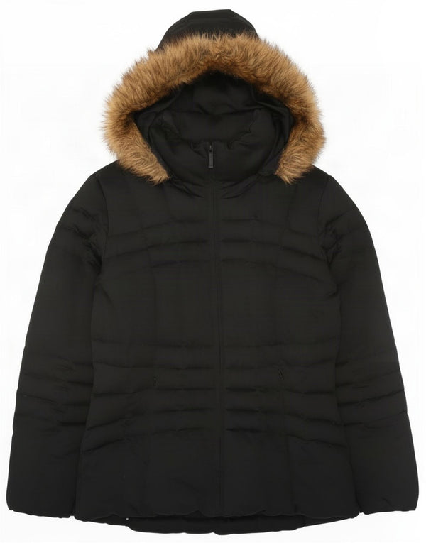 Giacca imbottita oversize con cappuccio da donna Calvin Klein UK 10 piccola nera