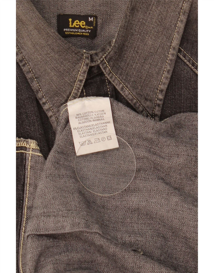 Camicia di jeans da uomo Lee in cotone grigio medio