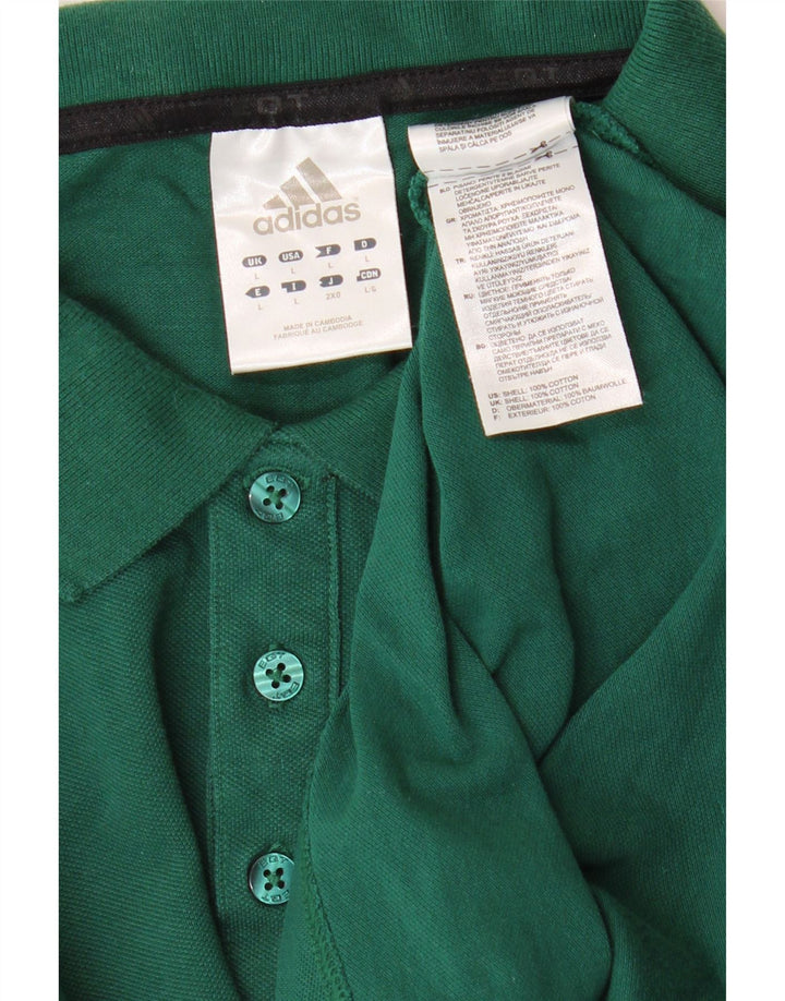 ADIDAS Mens Polo Shirt Large Green Cotton Vintage Adidas and Second-Hand Adidas from Messina Hembry 