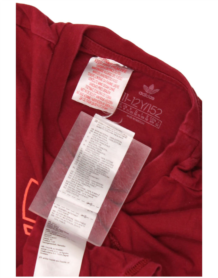 T-shirt grafica ADIDAS per ragazzi 11-12 anni in cotone marrone