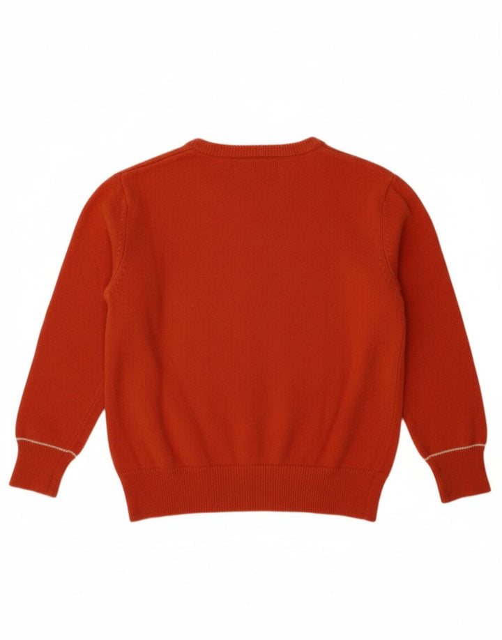 HARMONT & BLAINE Boys Boat Neck Jumper Sweater 3-4 Years Orange Wool