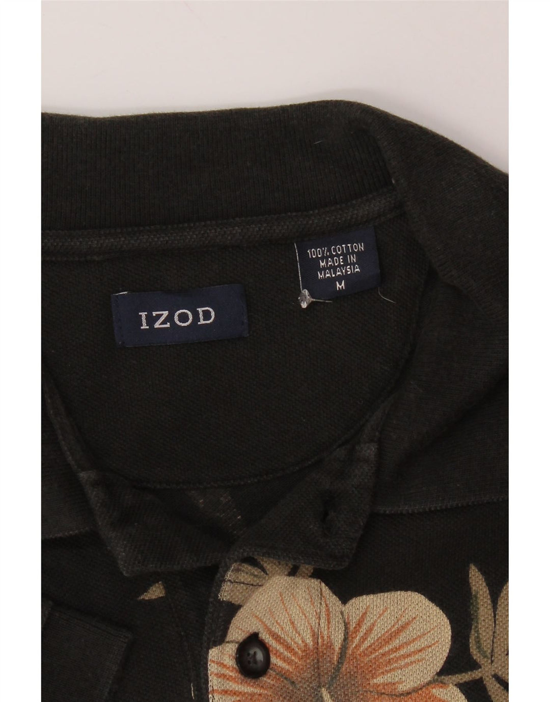 Polo da uomo IZOD in cotone floreale nero medio