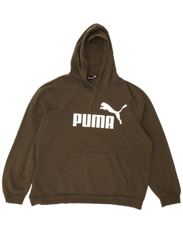 Felpa con cappuccio grafica da uomo PUMA 2XL cotone kaki