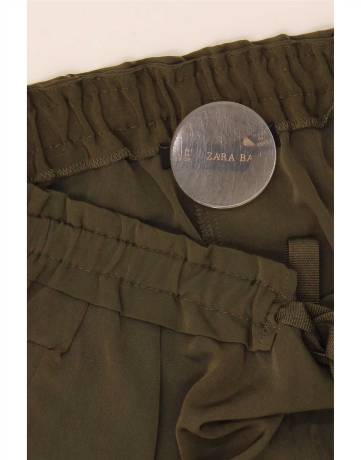 Pantaloni casual affusolati da donna Zara medi W28 L27 poliestere kaki