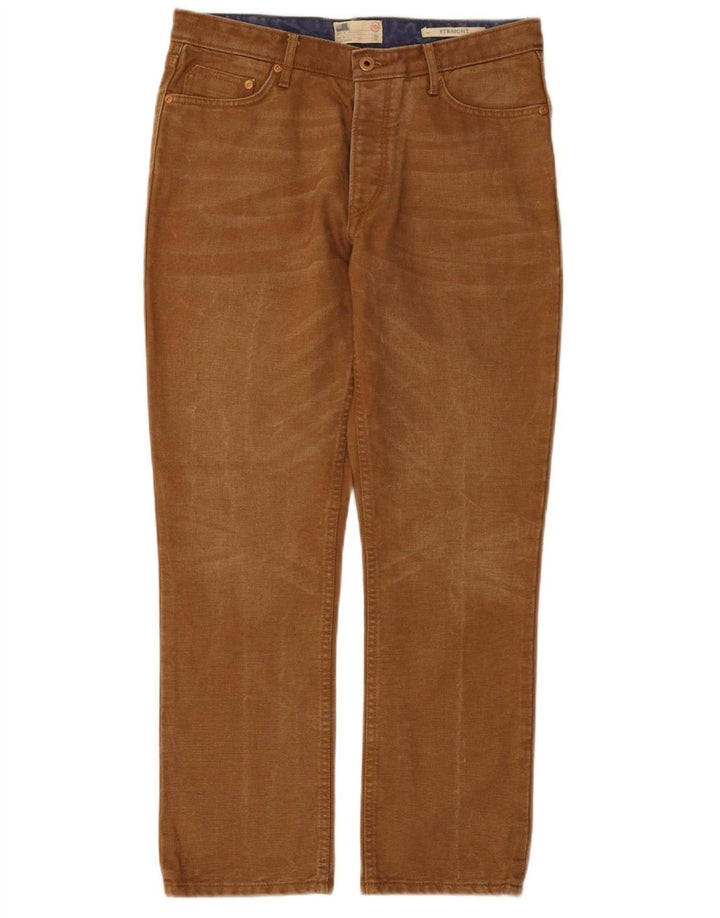 Jeans dritti da uomo Marks & Spencer W32 L29 cotone marrone