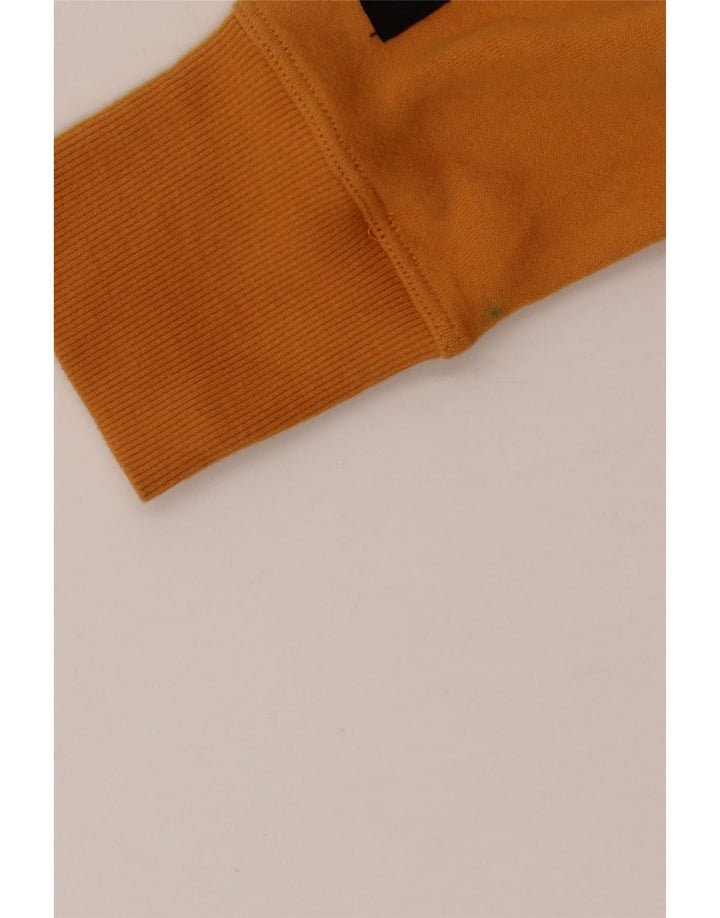 CALVIN KLEIN Maglione corto con cappuccio oversize da donna UK 10 piccolo giallo